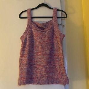 LOFT Pink Colorful Knit Tank Top